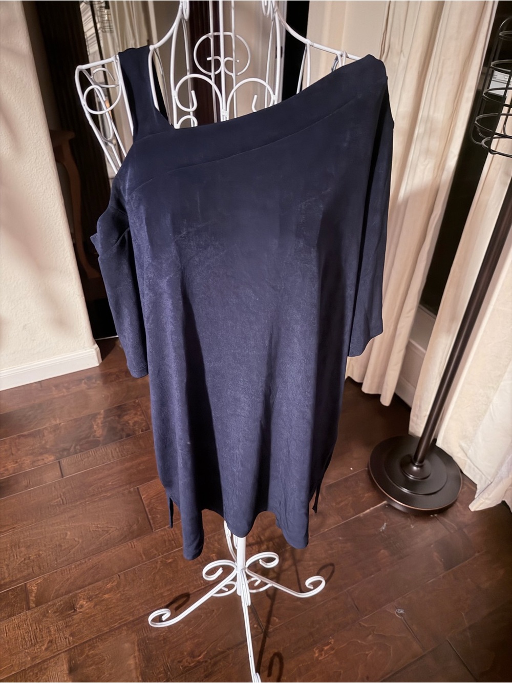 Women's Chicos Navy Blue Off-Shoulder Skirt